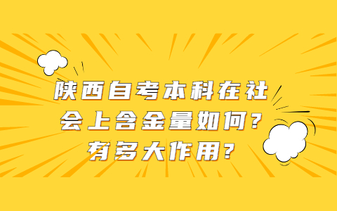 陜西自考本科在社會上含金量如何?有多大作用?