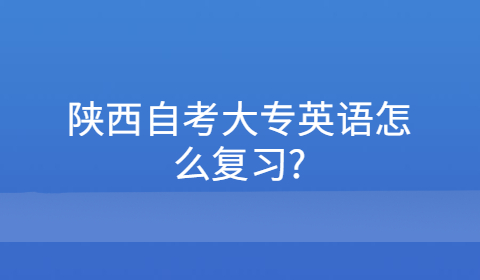 陜西自考大專復習